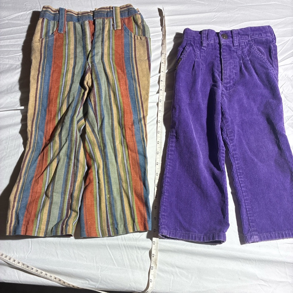 Striped and Purple Kids Corduroy Pants